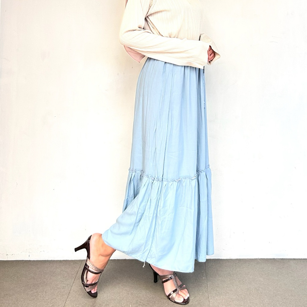 Jual Skirt Wanita Rok Rayon Premium Tali serut | Shopee Indonesia