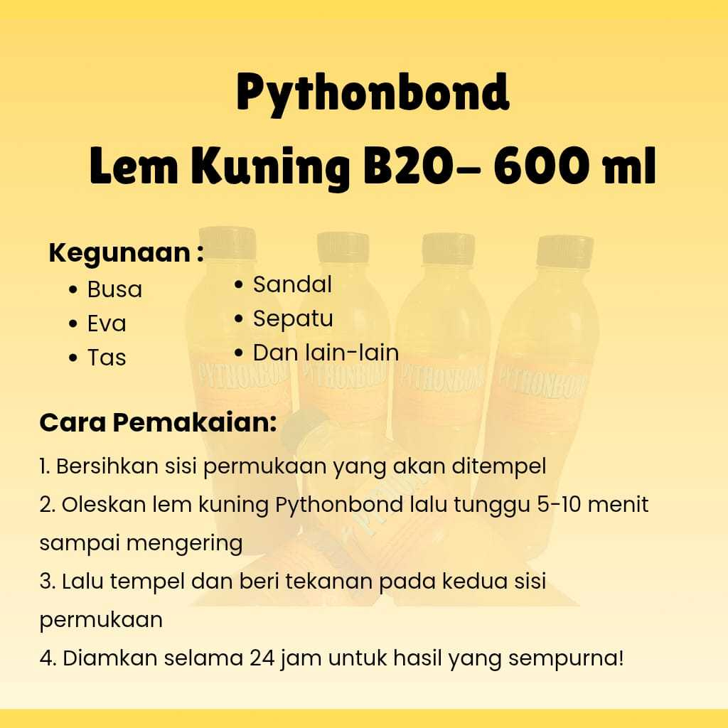 Jual Lem Kuning Botol 600ml Super Kuat | Tahan Air & Panas | Lem EVA ...