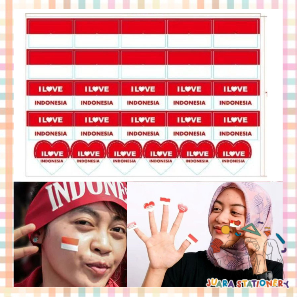 Jual (459) 3 pcs Sticker Pipi Merah Putih / Sticker Bendera Sticker ...