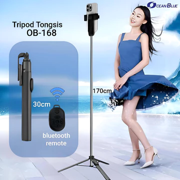 OCEANBLUE Tripod Konten Kreator Tongsis Handphone Remote Selfie Stick OB168 170 Cm Holder Stand