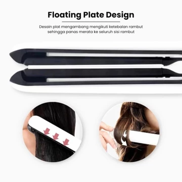2 In 1 Catok Rambut ONLIFE Ceramic Tourmaline Coating Inflatable Plate