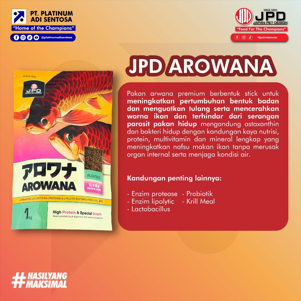 Jual JPD Arowana Repack 100gr Pelet Pakan Ikan Hias Arowana JPD 100gr ...