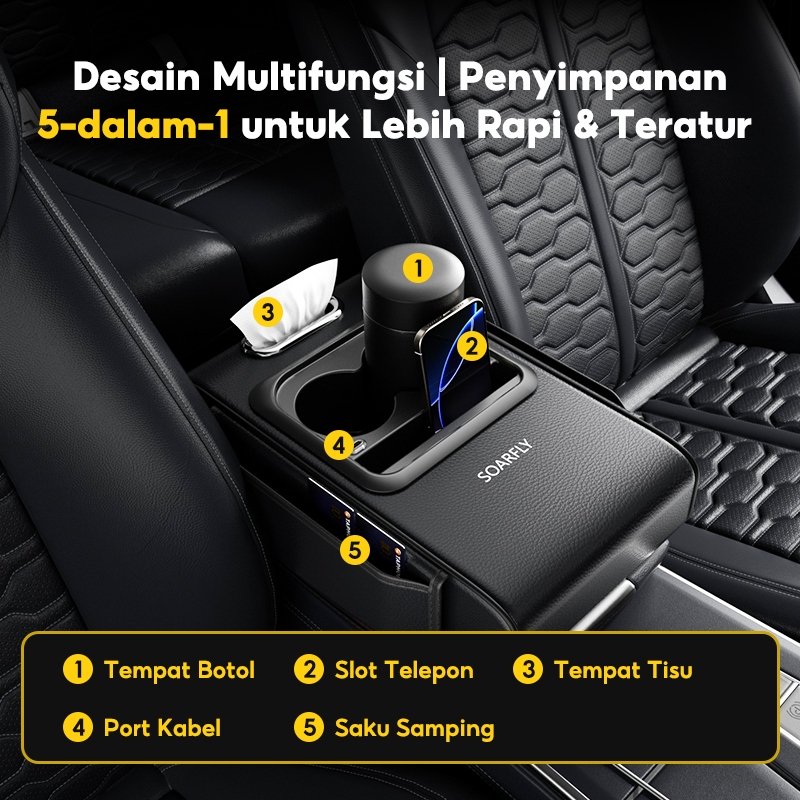 Jual SOARFLY Versi Yang Ditingkatkan Armrest Pad Mobil Kotak Dengan ...