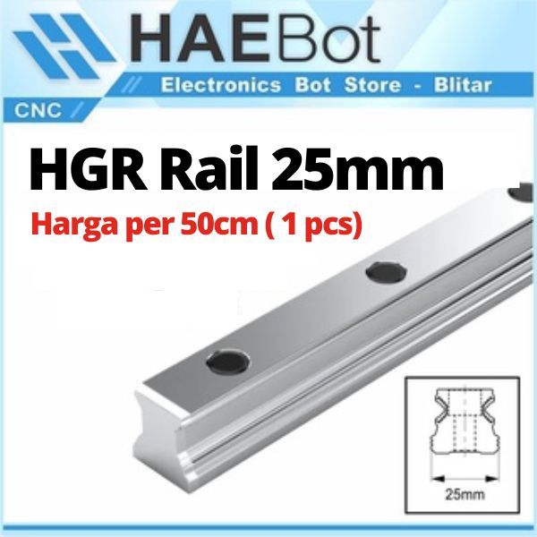 Jual [HAEBOT] Linear Guide Rail HGR25 HGR 25 50cm Rel CNC Shaft As 25mm ...