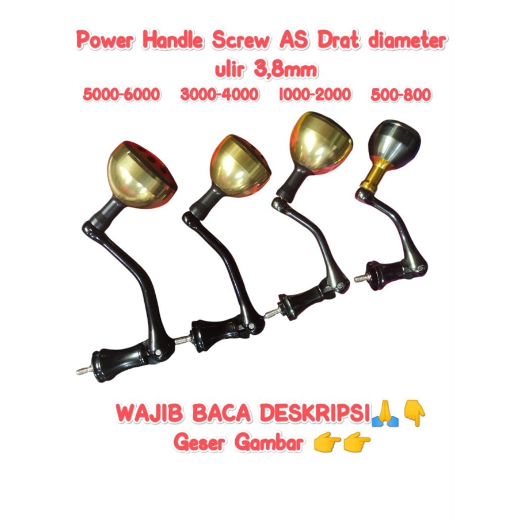 Jual Part Handle reel untuk Power Handle 500-6000, as drat 3,8mm ...