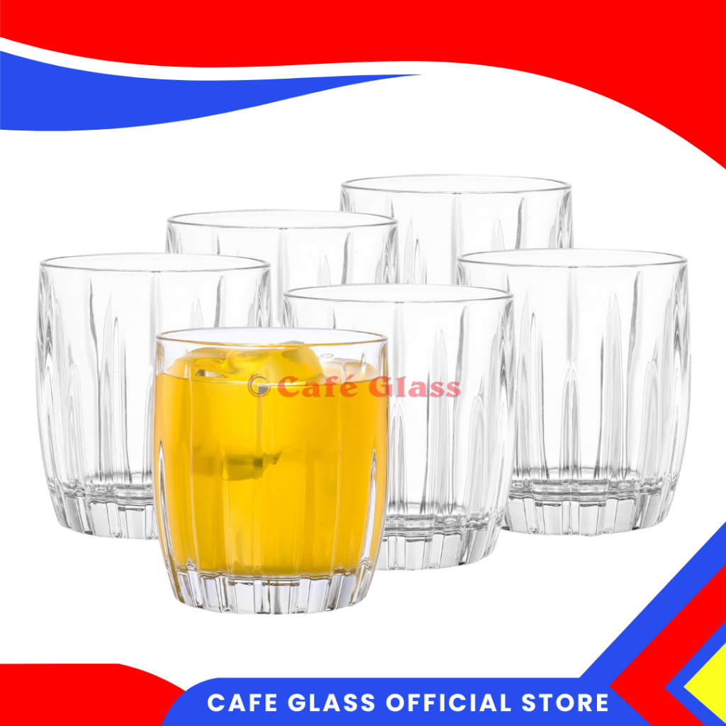 Gelas Minum Kaca Berry 280Ml Isi 6 Pcs I Glass Tumbler Bening I Gelas Air Juice Kaca Minimalis I Gelas Tumbler Berry I  Btl-2135
