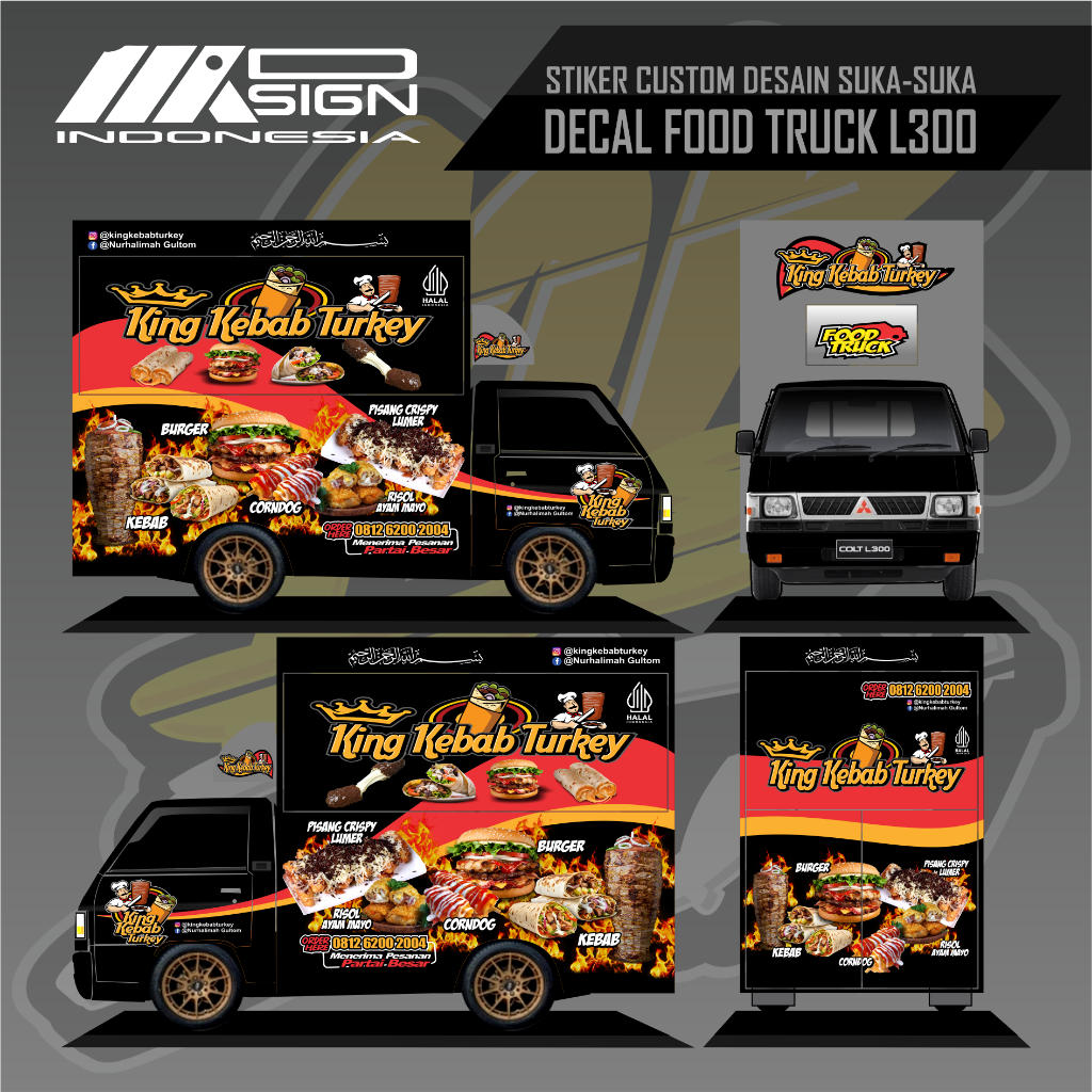Jual DECAL FOOD TRUCK L300 STIKER PICKUP BOX - BISA REQUEST | Shopee ...