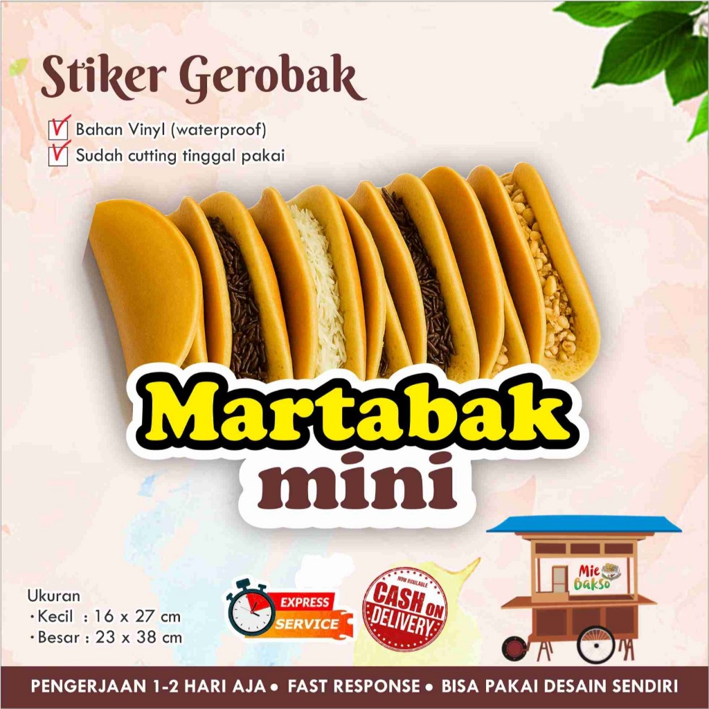Jual STIKER KACA GEROBAK VINYL MARTABAK MINI/ LABEL MAKANAN | Shopee ...