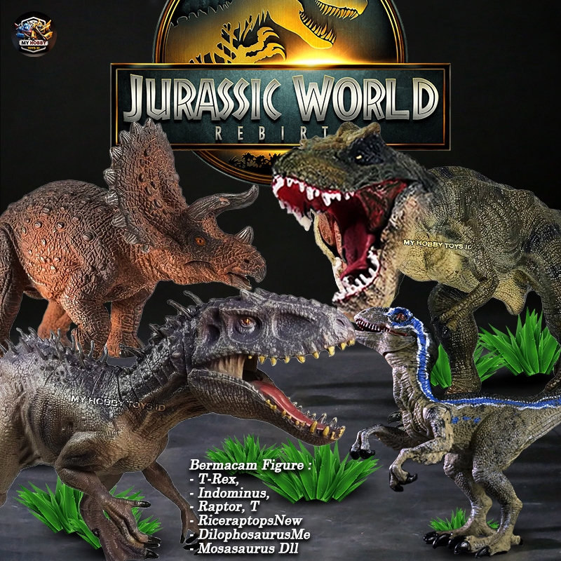 Jual Figure Jurassic World Rebirth Park Dinosaurus T-Rex Brachiosaurus ...