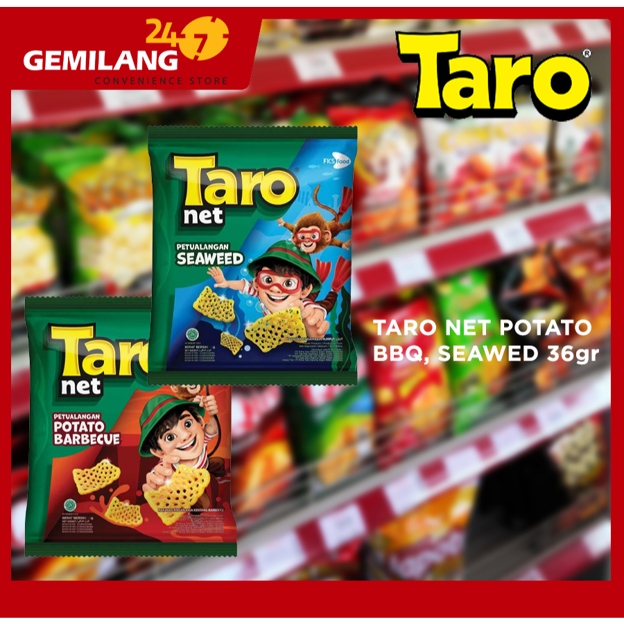 Jual TARO NET POTATO BBQ, SEAWED 36gr | Shopee Indonesia