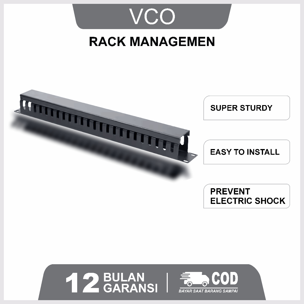 Jual Patch Panel 12 Slot 1U Wire Management Kabel Jaringan LAN Rack ...