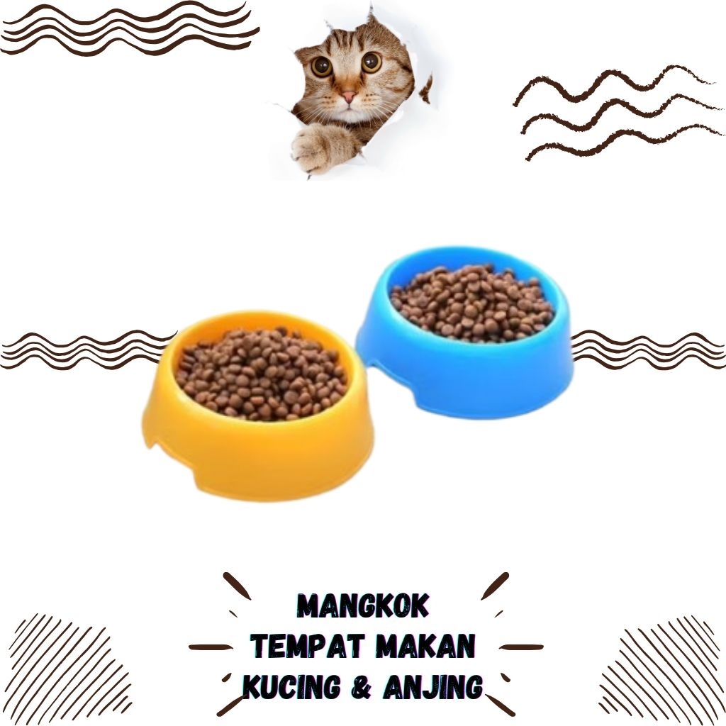 Jual Tempat Makan Kucing Anjing Single - Mangkuk Makan dan Minum Hewan ...
