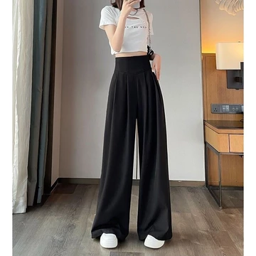 Wide Leg Pants Gaya Korea Lebar Longgar Celana Kantor Celana Kulot Wanita Formal