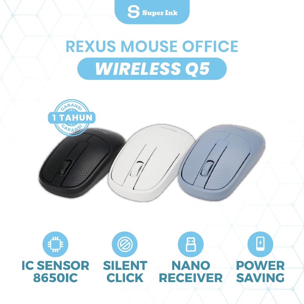 Jual Mouse Rexus Q5 Wireless 2.4GHz Silent Click - Mouse USB Tanpa ...
