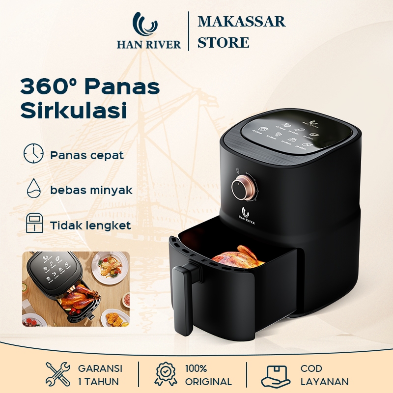 Jual 【Pengiriman dari Makassar】HAN RIVER Air Fryer 3.5L Low Power 500W