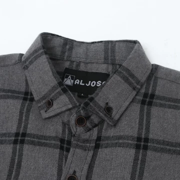 ALJOSA Kemeja Flanel Pria Lengan Panjang Hem Flannel Baju Cowok Motif Kotak Premium