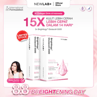 [SPECIAL 8.8 SALE] NEWLAB Paket 2 Box Brightlogy GlutaColl-5500 | Collagen Drink | Minuman Collagen & Minuman Glutathione BPOM untuk Mencerahkan 30 Sachet