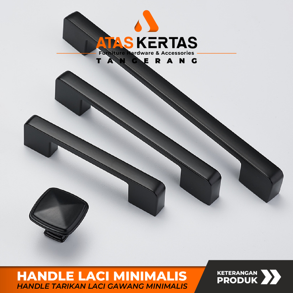 Jual Tarikan Laci Minimalis Hitam - Gagang Handle Lemari Aluminium ...
