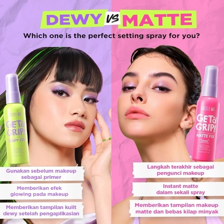 Jual DAZZLE ME Get a Grip Setting Spray : Dexy Matte Acne Sooting Hydro ...