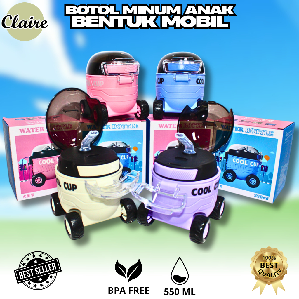 Jual [Claire] Botol Minum 550 ML Bentuk Mobil / Botol BIsa Juga Di ...