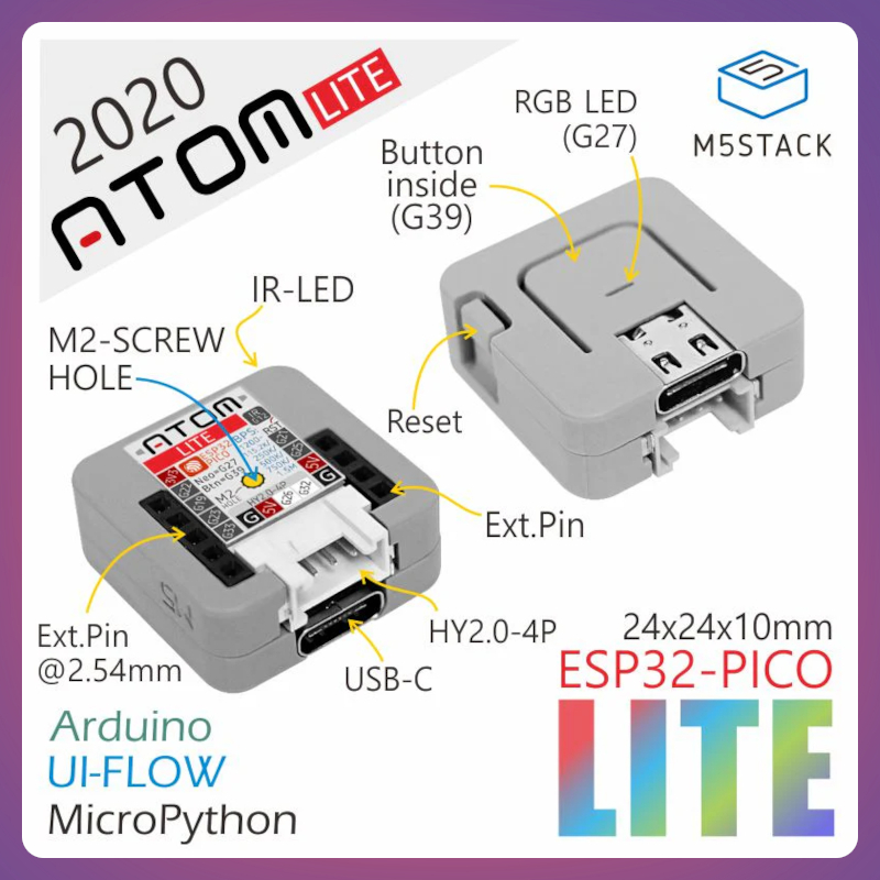 Jual M5STACK ATOM LITE ESP32 IOT DEVELOPMENT KIT | Shopee Indonesia