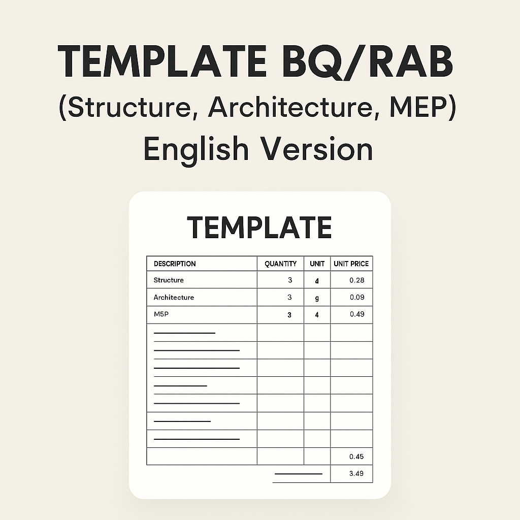 Jual Template BQ/RAB English Version (Structure, Architecture,MEP ...