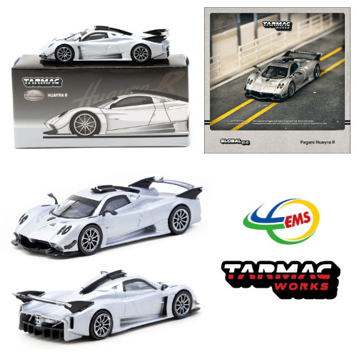 Modèle Réduit Pagani Huayra R 1/64 Turquoise Fibre Carbone - Tarmac Works 2025