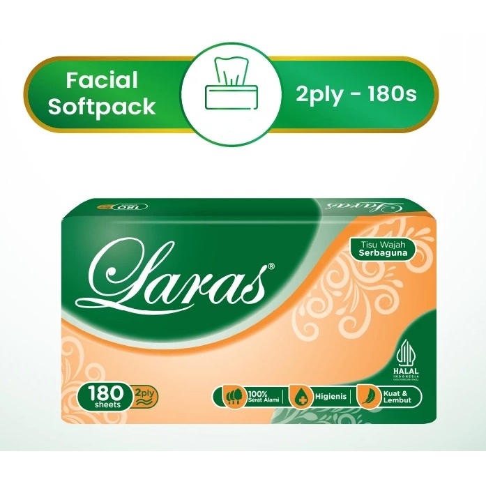 Jual Tissue Laras Facial Tisu Wajah Softpack Halus Lembut 180 sheets ...