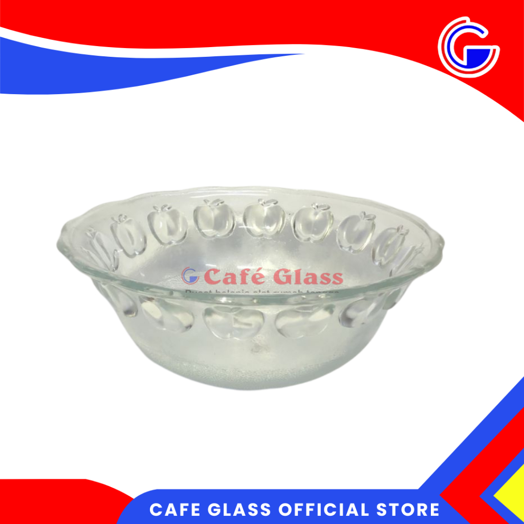 Mangkok Kaca 16 Cm Satuan I Mangkok Kuah Kaca I Mangkok Kaca Motif Buah I Ap-170N Mangkok