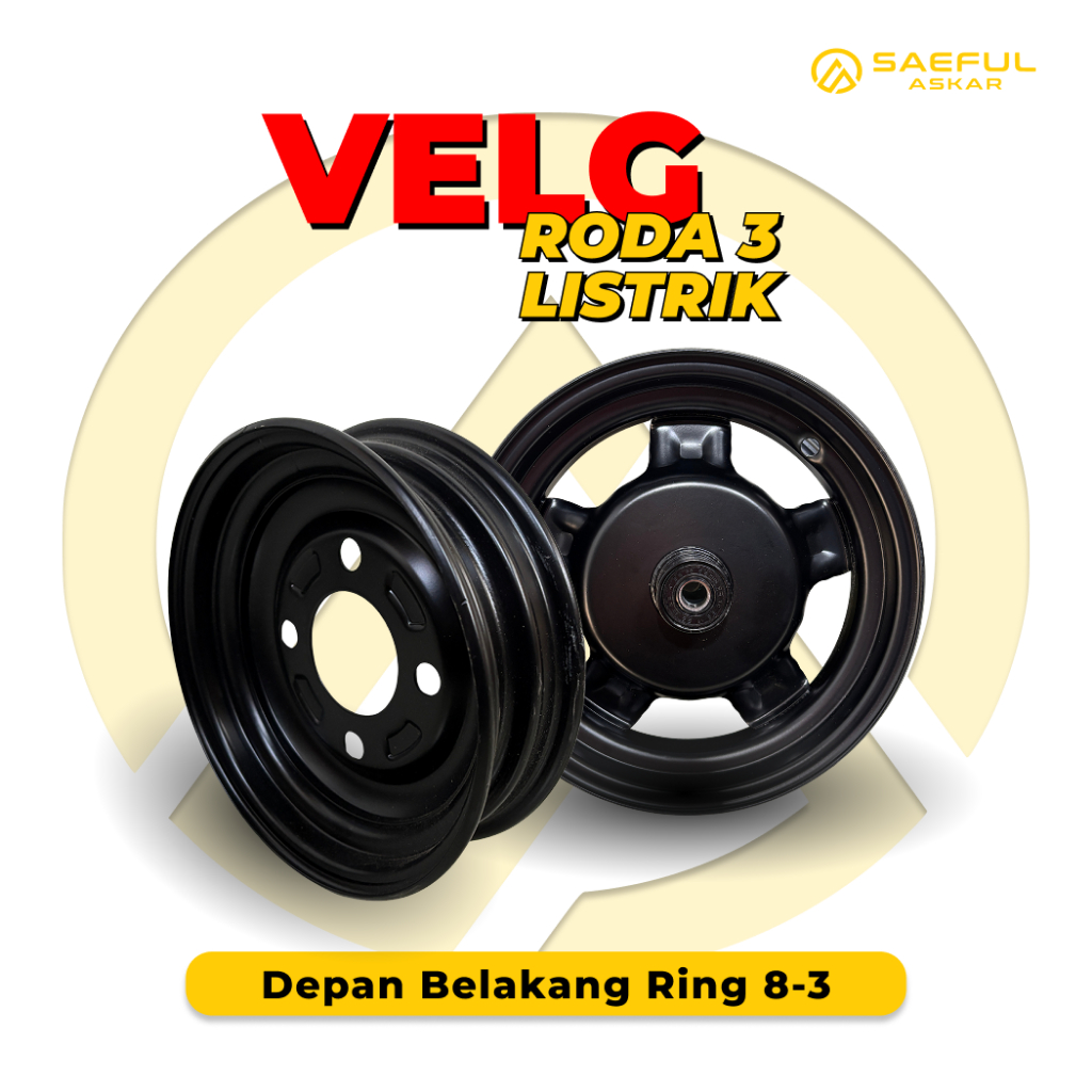 Jual Velg Depan Belakang Roda Tiga Listrik | Veleg Ring 8 3.00-8 Roda 3 ...