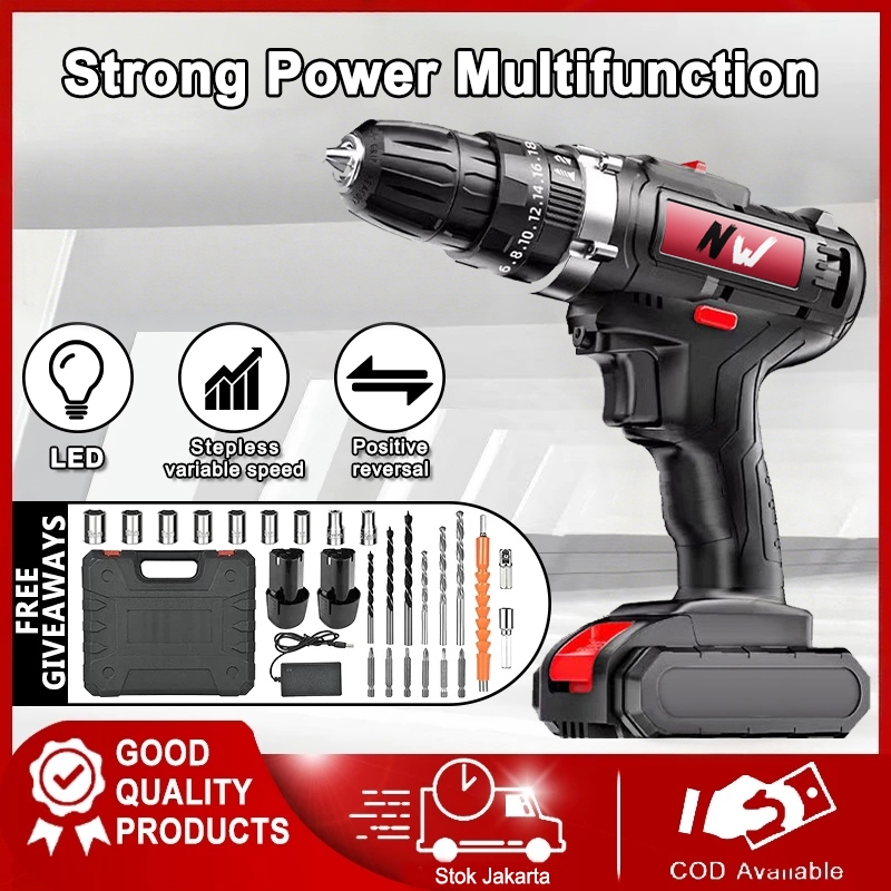 Jual Bor Listrik Cordless 299V - 3 Speed, Baterai Tahan Lama, Impact