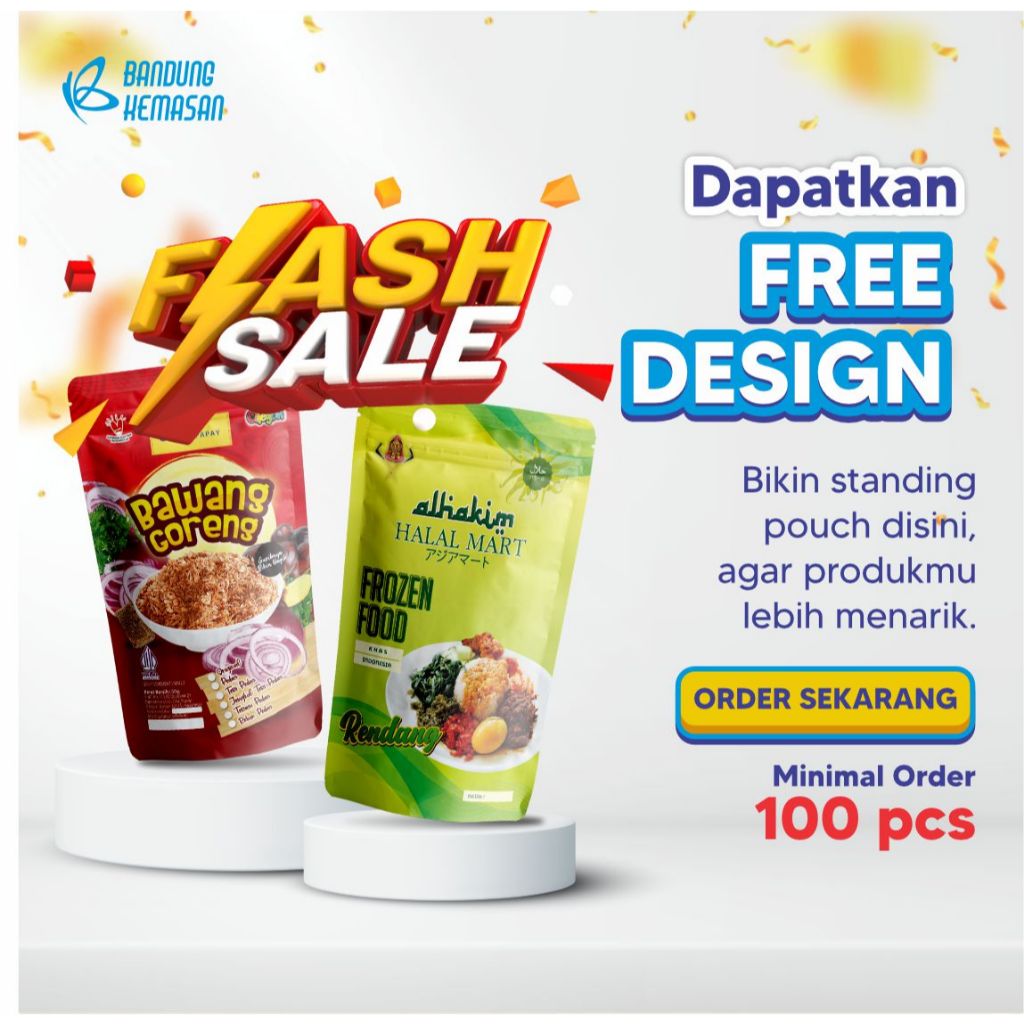 Jual Plastik Standing Pouch Custom Full Print – Ziplock Foil – Kemasan Snack, Kopi, Herbal, Bumbu, Frozen Food – Minimal Order 100 Pcs | Shopee Indonesia