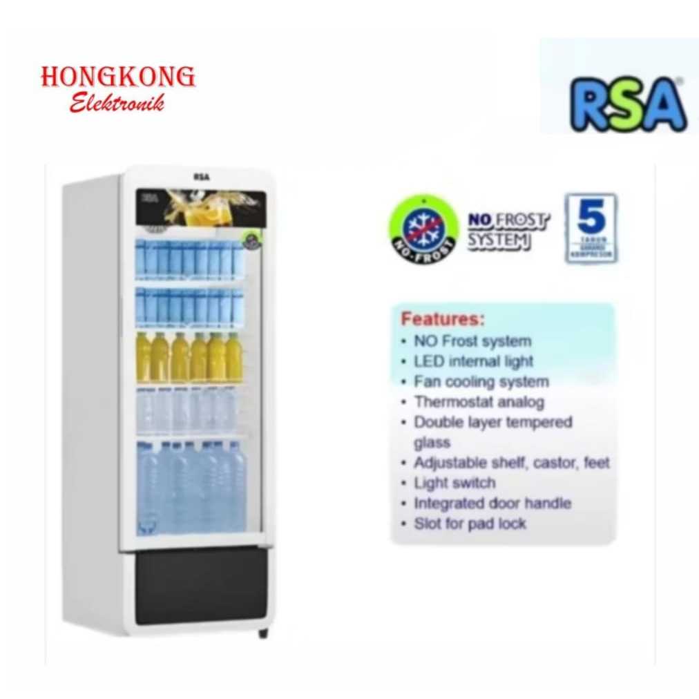 Jual RSA Kulkas Showcase RUBY 240 RUBY240 240 Liter Chiller NO FROST ...