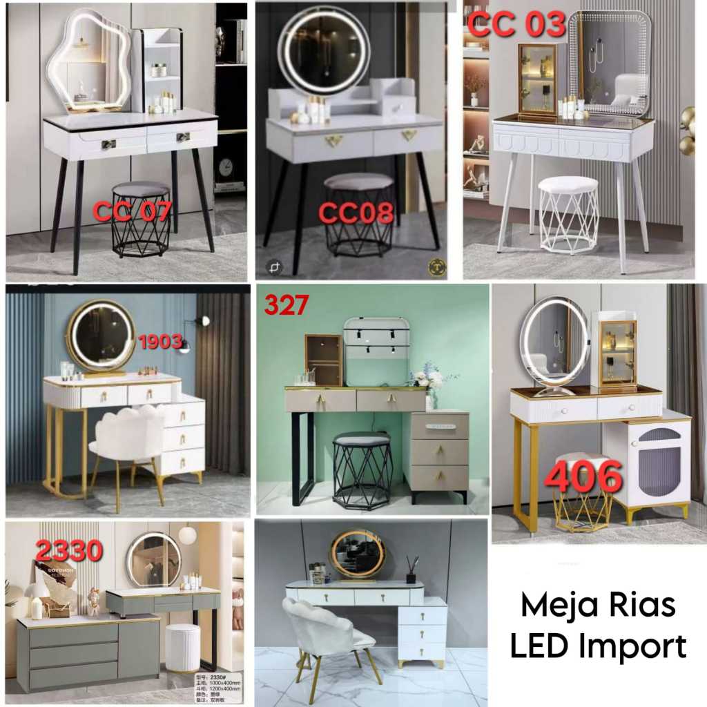 Jual Meja Rias Lampu LED Touch Screen Meja Rias Set Puff Meja Rias ...