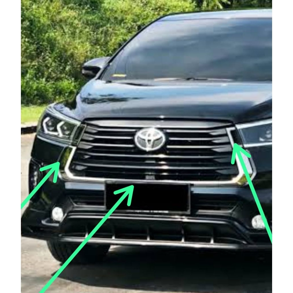 Jual LIST GRILLE LIS TOYOTA INNOVA REBORN 1SET HITAM DOFF HITAM GLOSSY ...