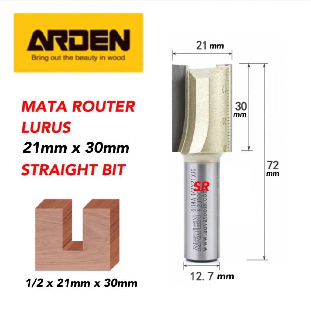 Jual Mata Router/ Profil Lurus 21mm × 30mm As 1/2 Straight Bits Merk ...