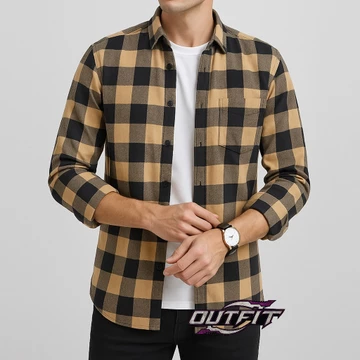 Kemeja Flanel Impor Lengan Panjang Pria Wanita Premium Distro (Outfit Flanel)