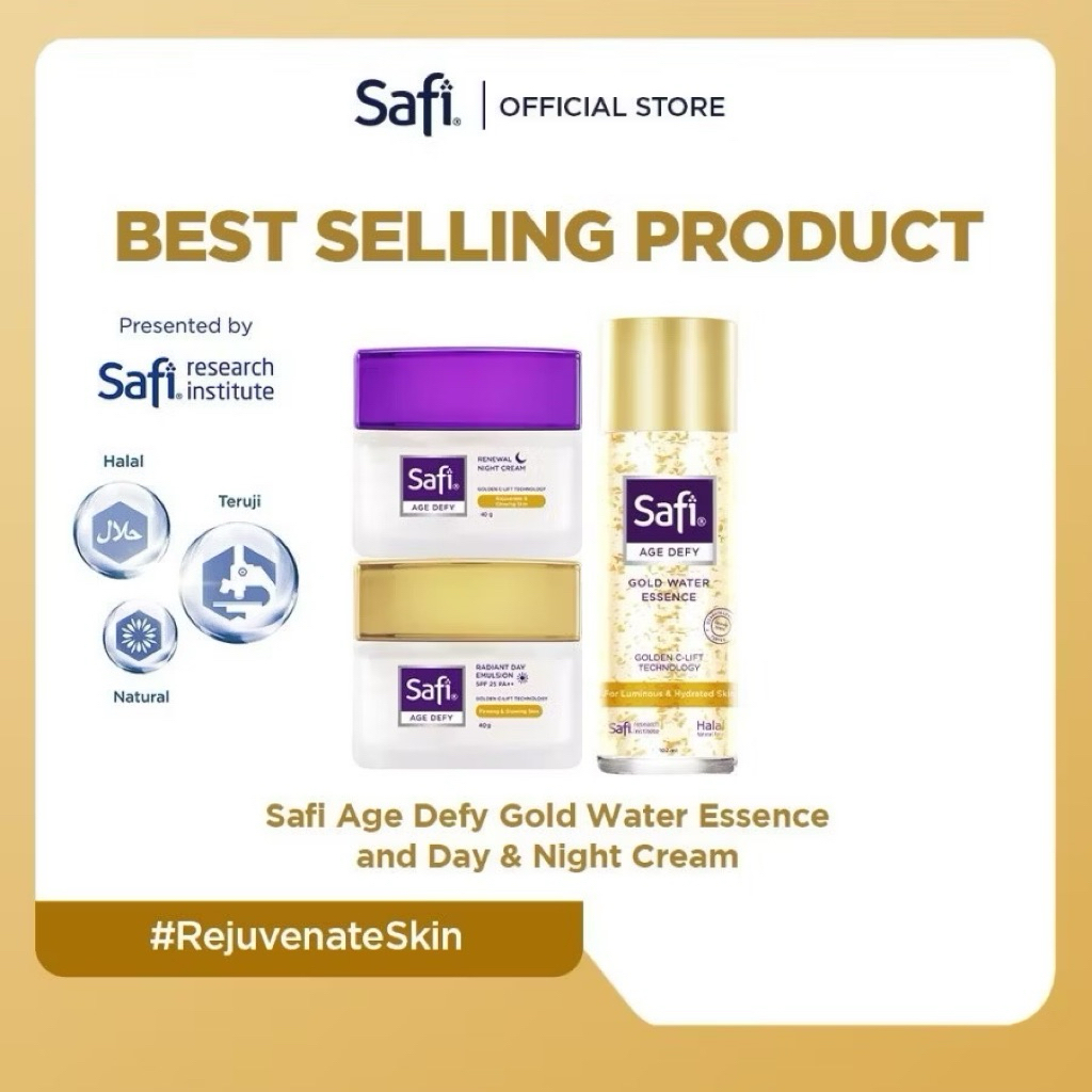 Jual Safi Age Defy Moisturizer Package 3pcs( Day 25g+Night 25g+Gold ...