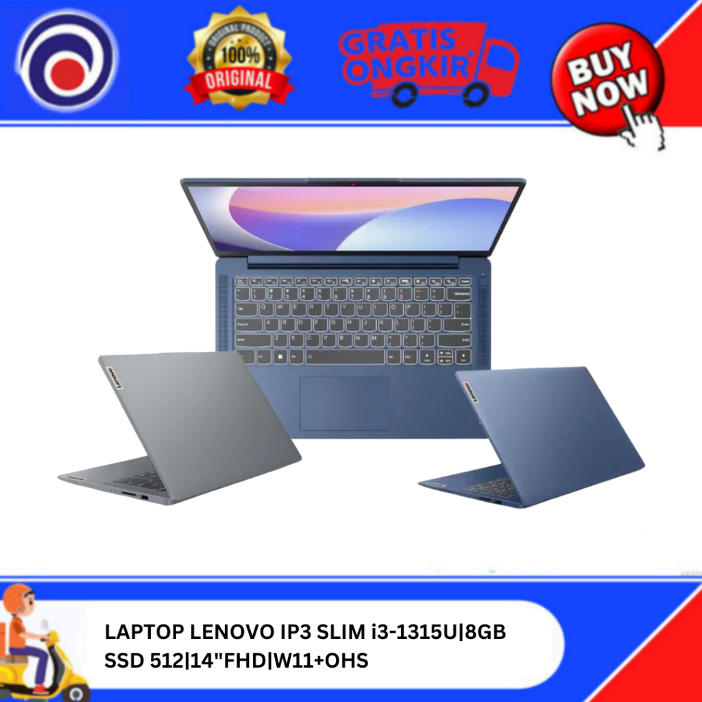 Jual LAPTOP LENOVO IP3 SLIM i3-1315U|8GB SSD 512|14"FHD|W11+OHS ...