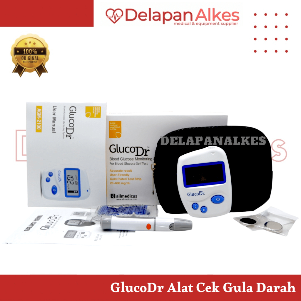 Jual GlucoDr Alat Cek Gula Darah Code 8 Kit Bio Sensor Blood Glucose ...