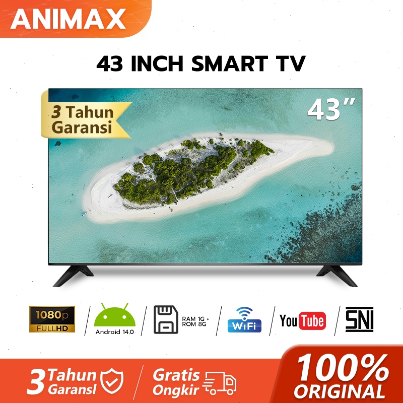 Jual ANIMAX Smart TV 43 Inch OS Android TV 32 inch 43 inch FHD TV ...