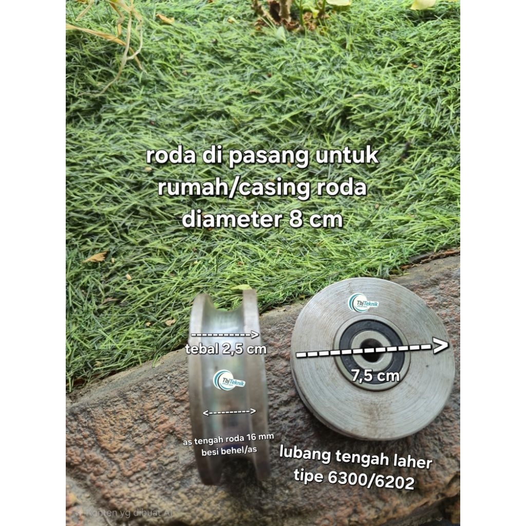 Jual roda pagar besi super roda bubut untuk rumah roda 8 cm tanpa rumah ...