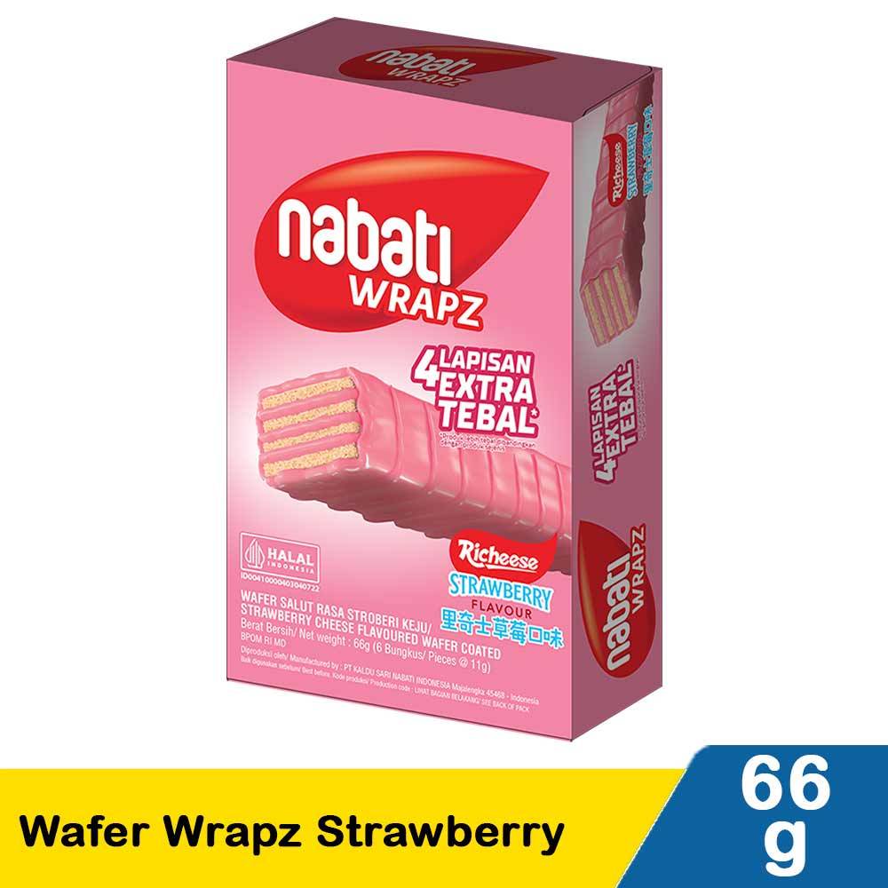Jual Nabati Richeese Strawberry Wafer Wrapz Box 66gram | Shopee Indonesia