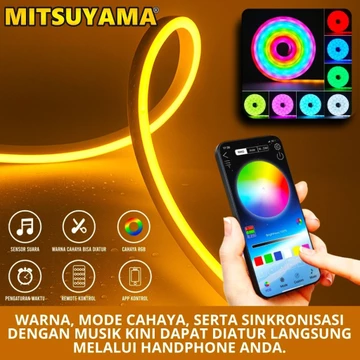Mitsuyama Ms 443 Paket Lampu Neon Flex Running Led Remote 5M Rgb Lampu Warna Warni Led Running