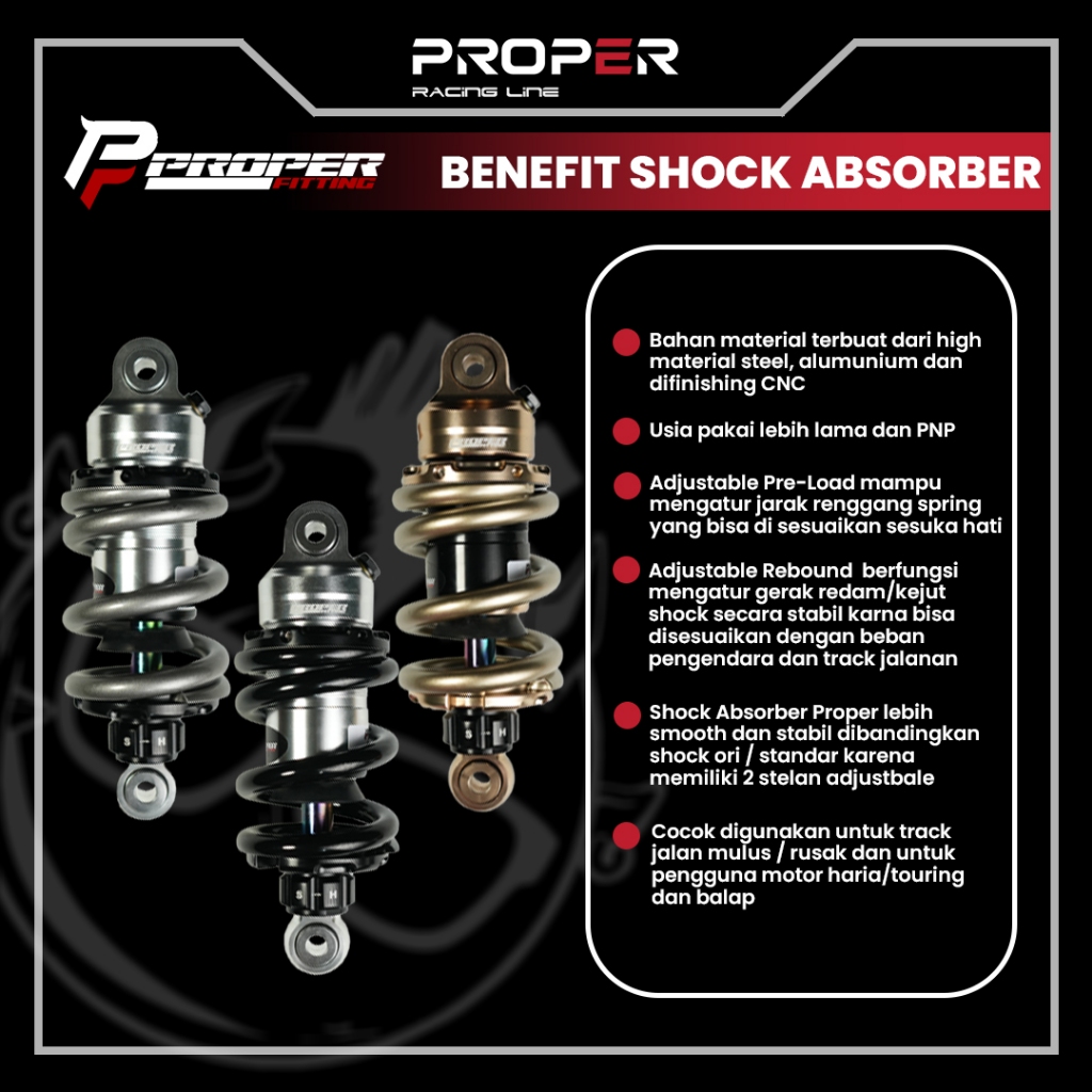 Jual SHOCK ABSORBER YAMAHA MX KING ALL VARIAN 205 MM PROPER RACING LINE ...