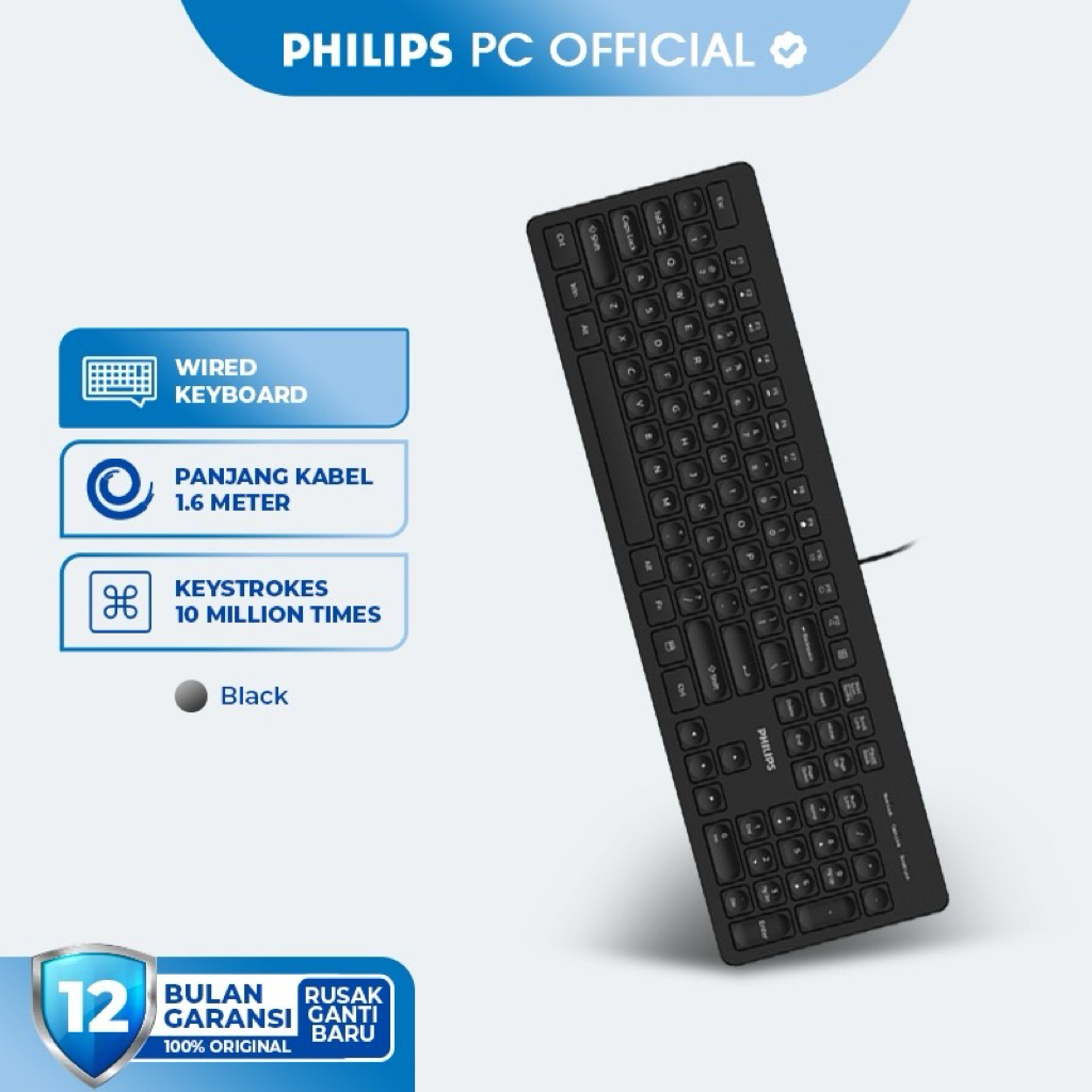 Jual Philips Keyboard USB Wired Compatible System Keystrokes 10 Milion ...