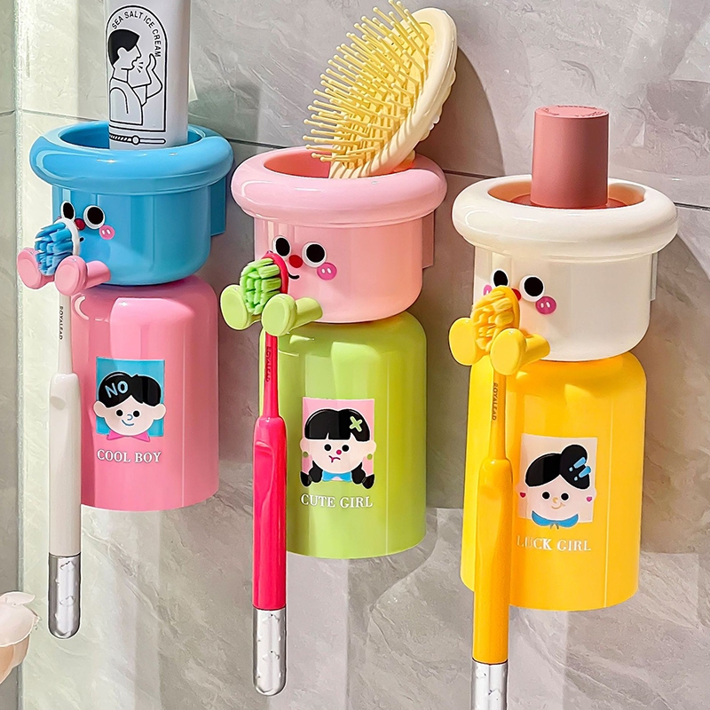 Jual Magnetic Toothbrush Rack/Rak Odol Multifungsi/Magnet Mouthwash Cup ...