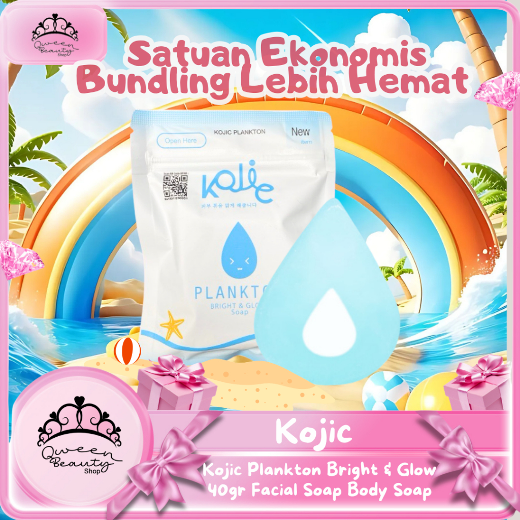 (FORMULA BARU) KOJIC PLANKTON BRIGHT & GLOW | 40gr  FACIAL SOAP BODY SOAP