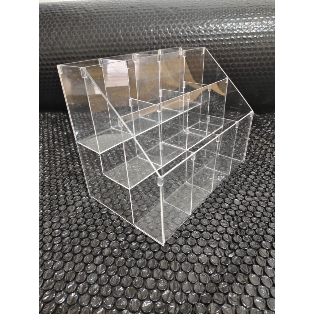 Jual akrilik tempat pulpen 4SLOT tiap baris/rak pulpen/wadah pulpen ...