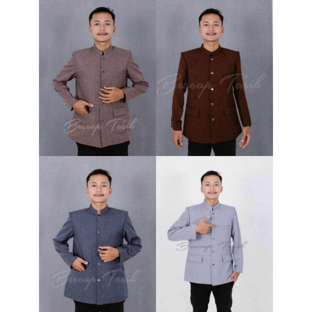 Jual Beskap Jas Koko Pria Dewasa Premium Jasko Polos Motip Sakuu Tutup ...